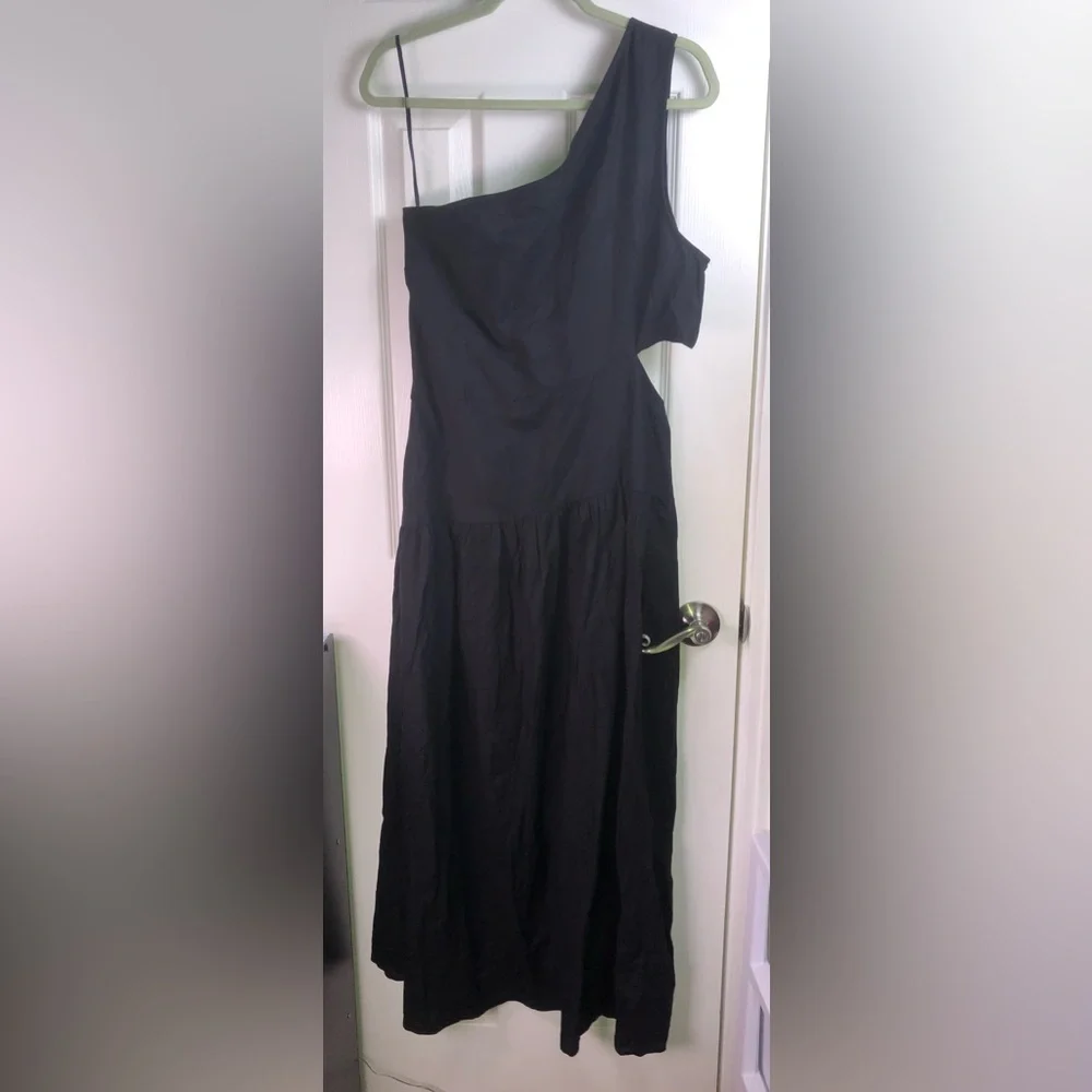 VENUS Black Linen Cutout Maxi Dress - Jet Black several sizes NWOT - Picture 3 of 16